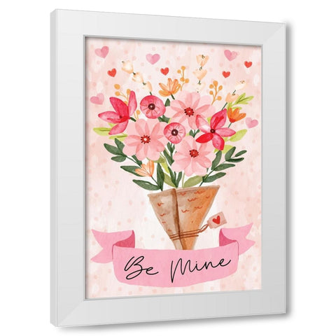 Be Mine White Modern Wood Framed Art Print by ND Art