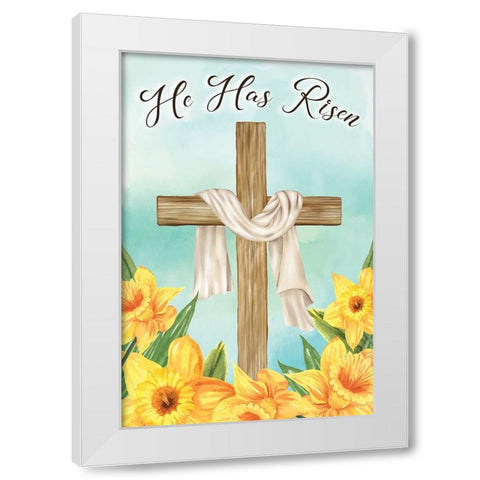 He Has Risen White Modern Wood Framed Art Print by ND Art
