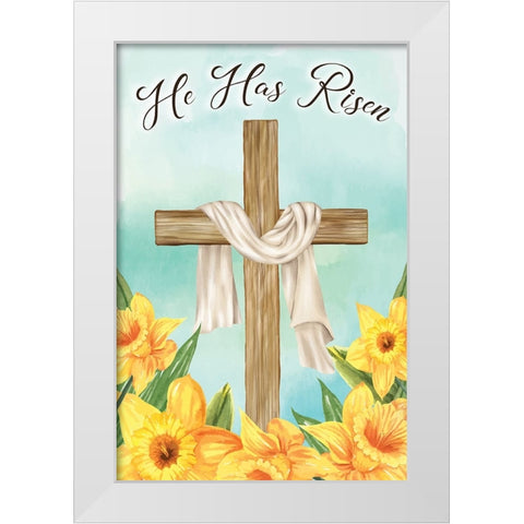 He Has Risen White Modern Wood Framed Art Print by ND Art