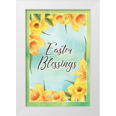 Easter Blessings White Modern Wood Framed Art Print by ND Art