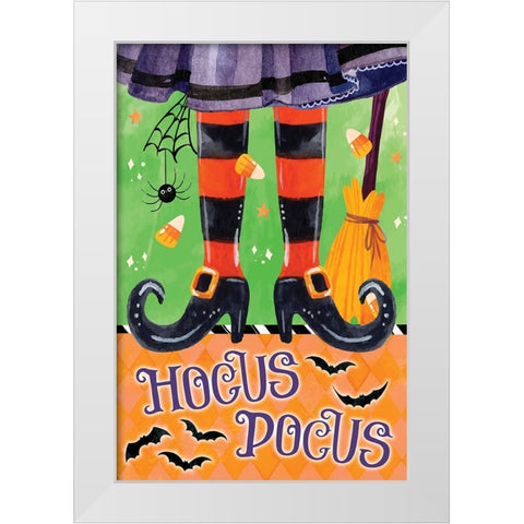 Witchy Hocus Pocus White Modern Wood Framed Art Print by ND Art