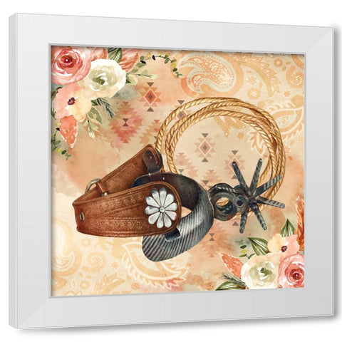 Spurs White Modern Wood Framed Art Print by ND Art