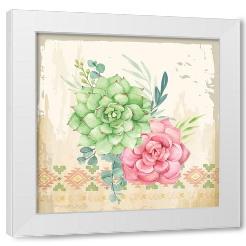 Southwest Cactus White Modern Wood Framed Art Print by ND Art