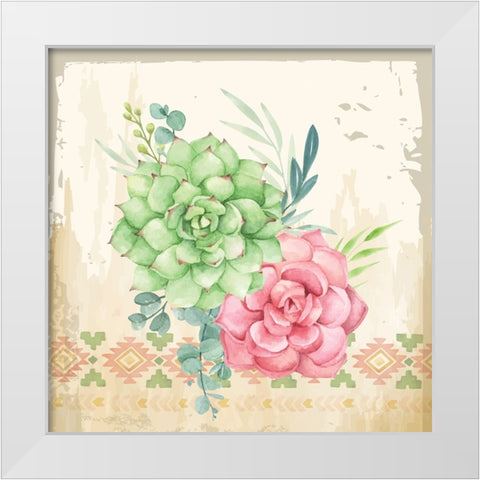 Southwest Cactus White Modern Wood Framed Art Print by ND Art