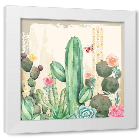Southwest Cactus III White Modern Wood Framed Art Print by ND Art
