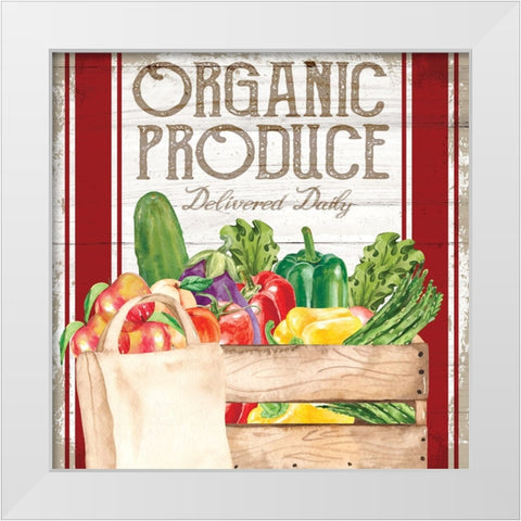 Organic Produce White Modern Wood Framed Art Print by ND Art