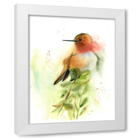 Pretty Bird White Modern Wood Framed Art Print by Shefranov, Olga