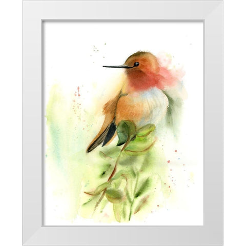 Pretty Bird White Modern Wood Framed Art Print by Shefranov, Olga
