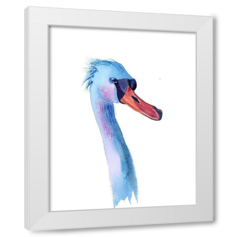 Swan White Modern Wood Framed Art Print by Shefranov, Olga