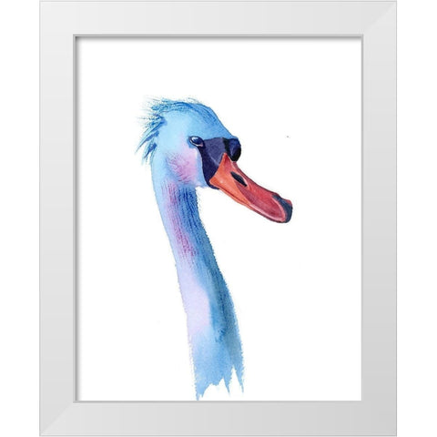 Swan White Modern Wood Framed Art Print by Shefranov, Olga