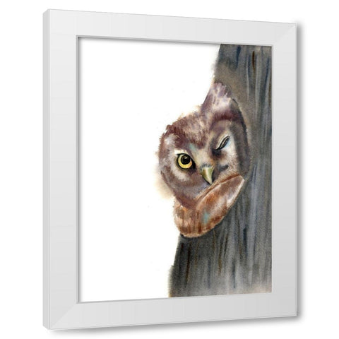 Peeker White Modern Wood Framed Art Print by Shefranov, Olga