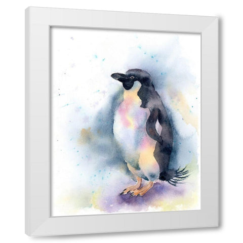 Penguin I White Modern Wood Framed Art Print by Shefranov, Olga