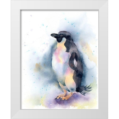 Penguin I White Modern Wood Framed Art Print by Shefranov, Olga