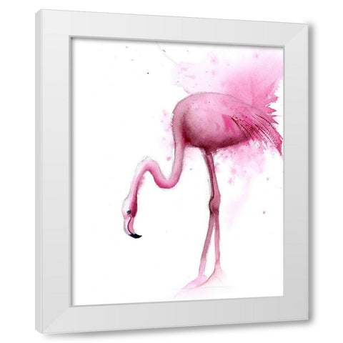 Flamingo II White Modern Wood Framed Art Print by Shefranov, Olga