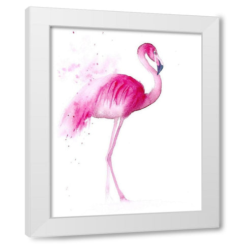 Flamingo III White Modern Wood Framed Art Print by Shefranov, Olga