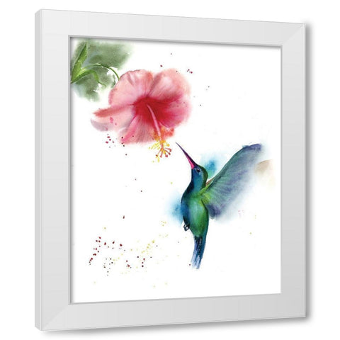 Hummingbird II White Modern Wood Framed Art Print by Shefranov, Olga