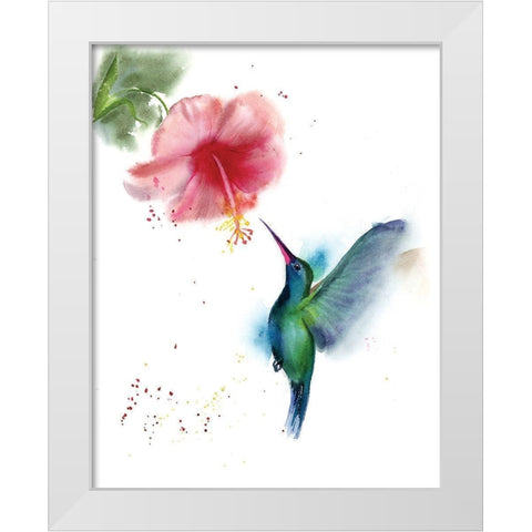 Hummingbird II White Modern Wood Framed Art Print by Shefranov, Olga