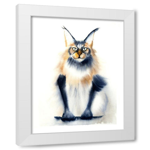 Wild Cat White Modern Wood Framed Art Print by Shefranov, Olga