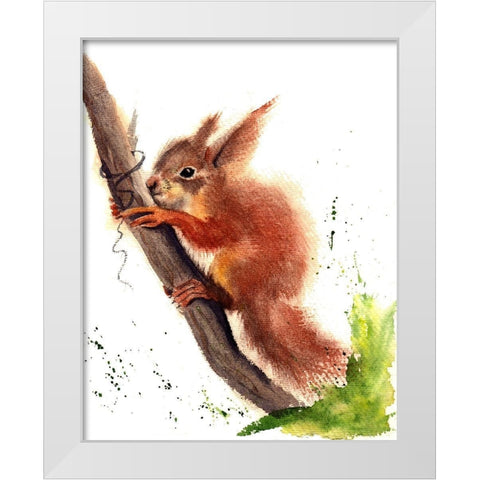 Squirrel White Modern Wood Framed Art Print by Shefranov, Olga