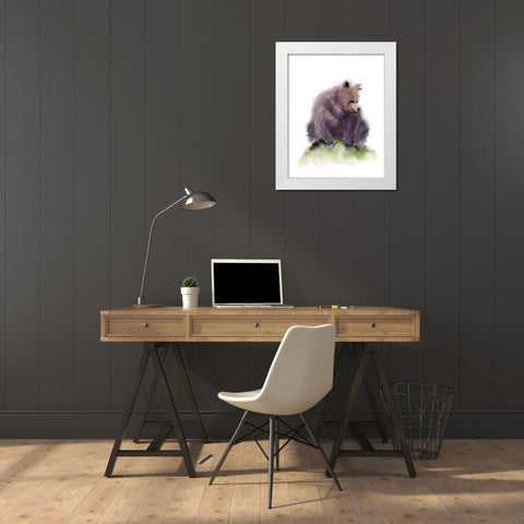 Bear White Modern Wood Framed Art Print by Shefranov, Olga