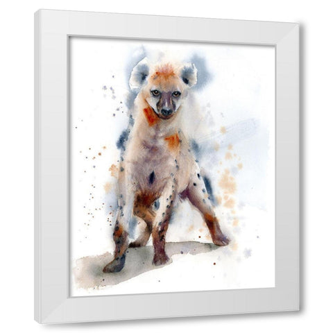 Hyena White Modern Wood Framed Art Print by Shefranov, Olga