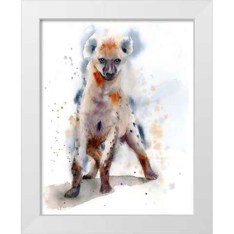 Hyena White Modern Wood Framed Art Print by Shefranov, Olga