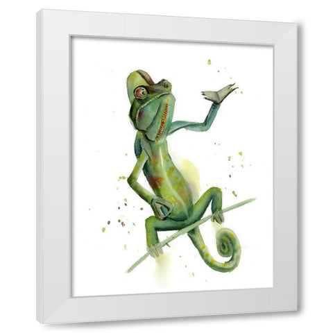 Chameleon White Modern Wood Framed Art Print by Shefranov, Olga