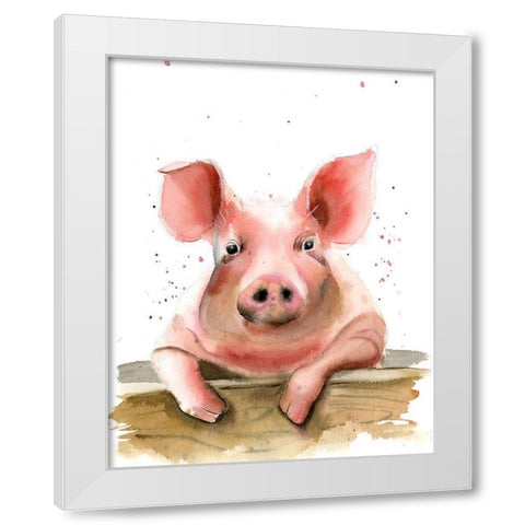 Piglet White Modern Wood Framed Art Print by Shefranov, Olga