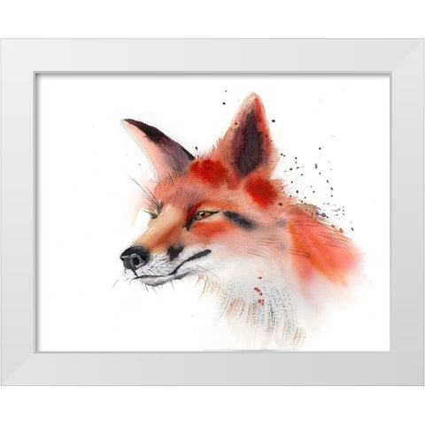 Fox White Modern Wood Framed Art Print by Shefranov, Olga