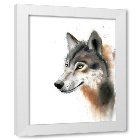 Wolf White Modern Wood Framed Art Print by Shefranov, Olga