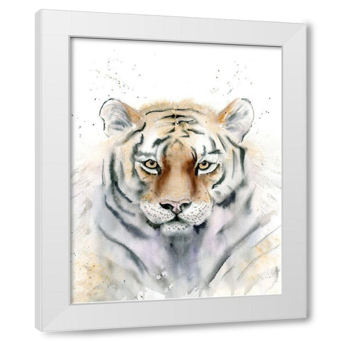 Tiger III White Modern Wood Framed Art Print by Shefranov, Olga