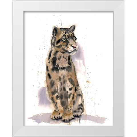 Wild Cat White Modern Wood Framed Art Print by Shefranov, Olga