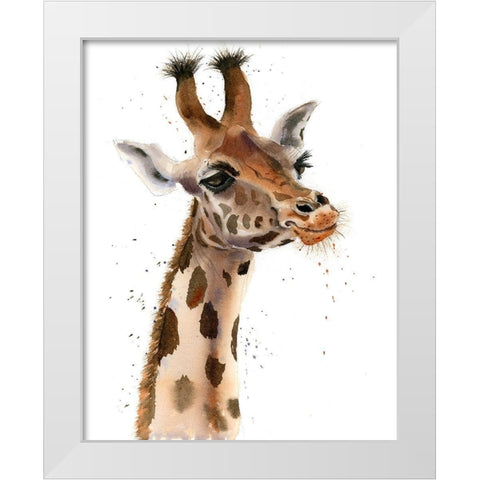 Giraffe III White Modern Wood Framed Art Print by Shefranov, Olga
