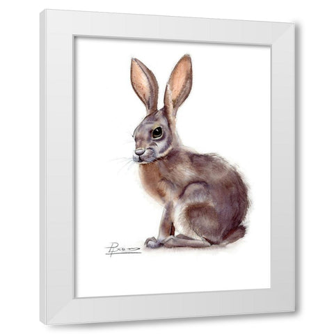 Rabbit White Modern Wood Framed Art Print by Shefranov, Olga
