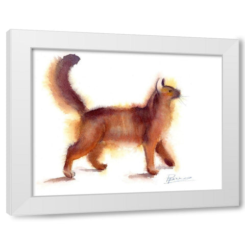 Cat White Modern Wood Framed Art Print by Shefranov, Olga