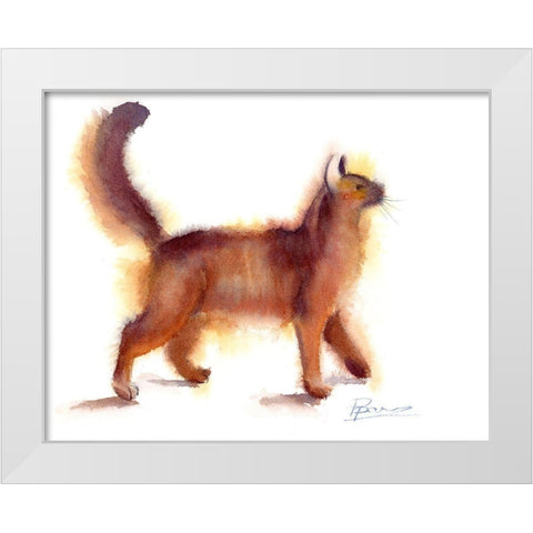 Cat White Modern Wood Framed Art Print by Shefranov, Olga