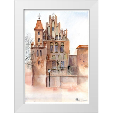 Castle White Modern Wood Framed Art Print by Shefranov, Olga