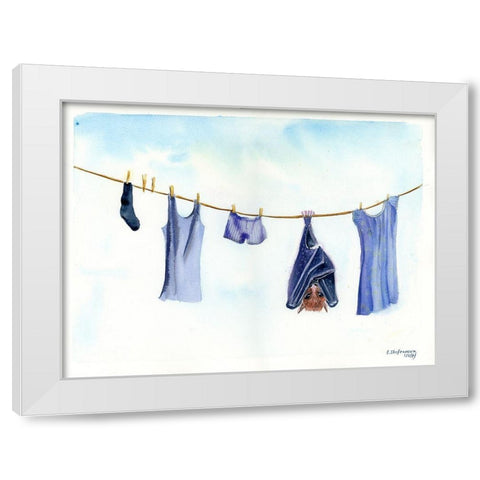 Clothesline II White Modern Wood Framed Art Print by Shefranov, Olga