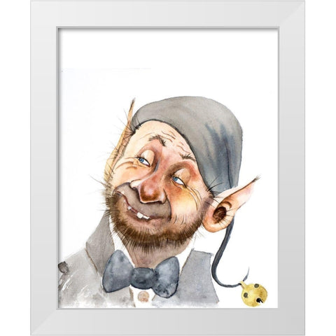 Bow Tie Guy White Modern Wood Framed Art Print by Shefranov, Olga