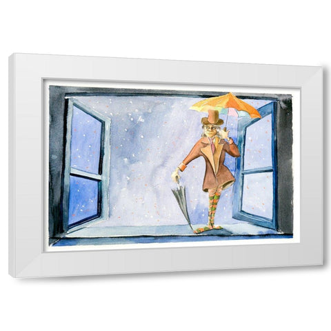 Jester White Modern Wood Framed Art Print by Shefranov, Olga