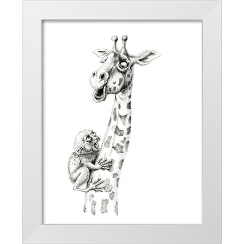 Giraffe IV White Modern Wood Framed Art Print by Shefranov, Olga