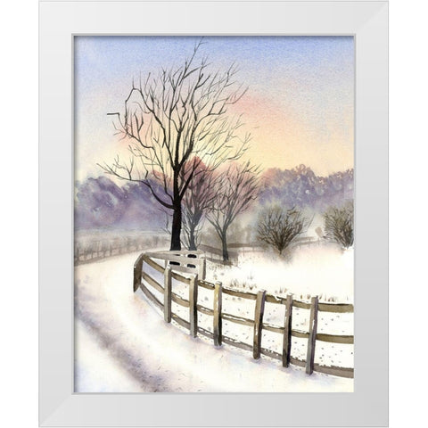 Winter Scene White Modern Wood Framed Art Print by Shefranov, Olga