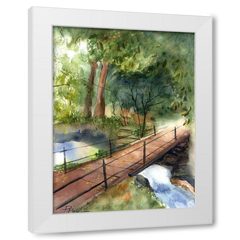 Bridge II White Modern Wood Framed Art Print by Shefranov, Olga