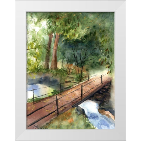 Bridge II White Modern Wood Framed Art Print by Shefranov, Olga