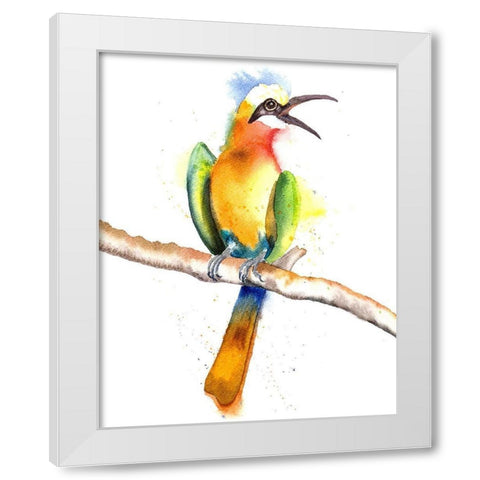 Tropical Bird II White Modern Wood Framed Art Print by Shefranov, Olga