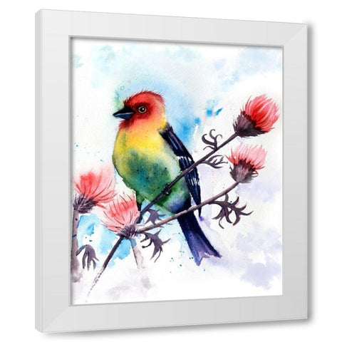 Tropical Bird III White Modern Wood Framed Art Print by Shefranov, Olga