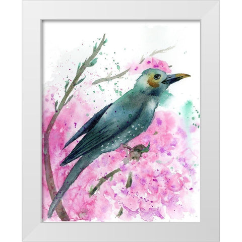 Pink Floral II White Modern Wood Framed Art Print by Shefranov, Olga