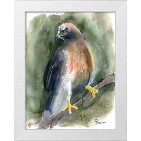 Hawk White Modern Wood Framed Art Print by Shefranov, Olga
