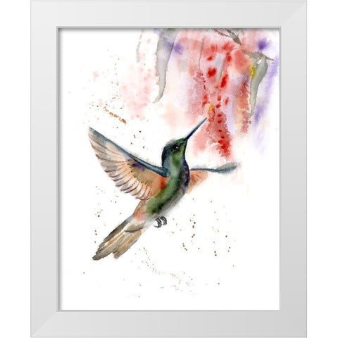 Hummingbird II White Modern Wood Framed Art Print by Shefranov, Olga