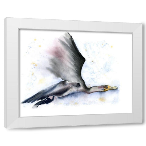 In Flight White Modern Wood Framed Art Print by Shefranov, Olga